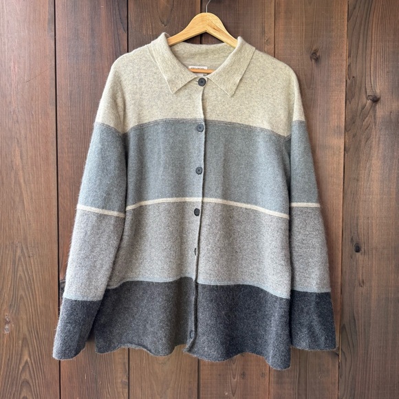 VINTAGE WOOL + ANGORA BUTTON-DOWN CARDIGAN - Picture 2 of 5